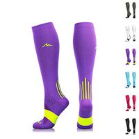 NEWZILL Compression Socks (20-30mmHg) for Men & Women (Purple, Large)