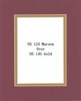 Pack of 20 11x14 Maroon/Metallic Gold Double Mats Mattes with White Core Bevel Cut for 8x10 Photo + Backing + Bags