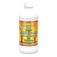 Dynamic Health Liquid Multivitamin w/ Minerals for Children | Great Taste Kids Love, W/ Vitamins A, C, D, B & More | Gluten-Free | 8 oz, Fruit Punch