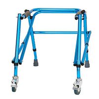 Walkers Short Folding Aluminum Blue Elderly Disabled Walking Wheel Assisted Lower Limb Standing Rehabilitation 60 cm 52 cm 52 cm MUMUJIN