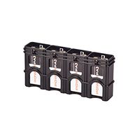 Storacell by Powerpax SlimLine 9V Battery Caddy, Black, Holds 4 Batteries