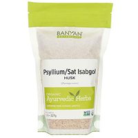 Banyan Botanicals Psyllium Husk Whole - Sat Isabgol - USDA Organic 1/2 Pound - Plantago psyllium - Natural Source of Fiber That Supports Healthy Elimination
