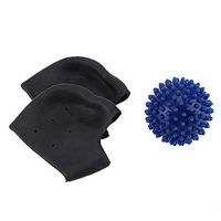 5 pieces Heel Sleeves, Plantar Fasciitis Gel Heel Protectors Heel Pads Kit, Heel Sleeves and a Massage Ball