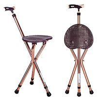AD Folding Seat Cane Aluminium Switch Sticks Three Legged Seat Stick (Walking Stick and Chair Seat),Brass