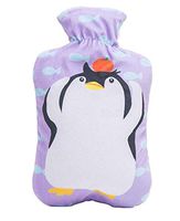 1000ML Classic PVC Cold or Hot Water Bottle with Soft Plush Cover - Penguin