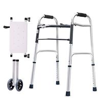 Foldable Walker 8 Adjustable Height Levels(78-98cm) Made of Aluminum Alloy Rollator Lightweight Shower Chair Fuction Waterproof Portable Walk Assist for Elderly Silver ( Color : Silver , Size : D )
