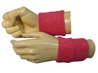 COUVER Wristbands for Events - Adult Bright Pink Cotton Terry Colth Wristband(1 Pair) - Pink Breast Cancer Awareness