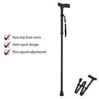 HFENGHUANG Foldable Cane, Easy to Fold, Shock-Absorbing Lighting, Adjustable Height, Male and Female Load Capacity Up to 150Kg