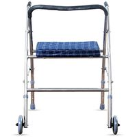 ECHOV Walking Mobility Aid Portable Walker with Wheel Trolley with Seat Armrest, Which is Made of Stainless Steel and Can Bear 100kg (Color : Blue, Size : 80-89cm)