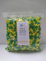 PurecapsUSA - Light Green/Yellow Empty Gelatin Capsules - Size 0 (1,000 Joined Capsules)
