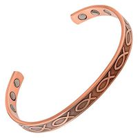 MAGNETJEWELRYSTORE Copper Magnetic Therapy Bracelet High Power Antique Ancient Fish