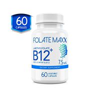 FolateMaxx L-Methylfolate 7.5 MG + B 12 Blend 60 ct ✅ Professional Top Quality Active Folate ✅ Non-GMO Gluten Free ✅ Methyl Folate, 5-MTHF