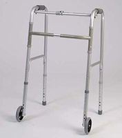 Standard Single Button Folding Walker With Wheels