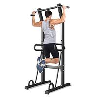 Power Tower Dip Station, Mosunx Workout Equipment Heavy Duty Gym Power Multi-Function Dip Stand Pull up Chin Up Home Strength Training Tower (Adjustable, Black)
