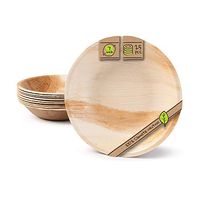 Naturally Chic Compostable Biodegradable Disposable Dessert Plates - Palm Leaf 7” Round, Deep Dinnerware Set - Eco Friendly Alternative - Party, Wedding, Event Plates (25 Pack)