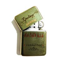 Nashville Music Greetings - New Vibe Gold Flip-Top Windproof Refillable Pocket Lighter