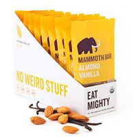 Almond Vanilla Organic Bar by Mammoth Bar, No Weird Stuff, 10-12g Protein, Gluten Free and Raw, 1.8 Oz. Bar (10 Bars)