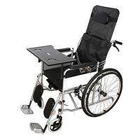LHBNH Comfortable Wheelchair Wheelchair backrest Folding Portable Wheelchair Elderly Wheelchair Folding Deck Chairs for People with Limited Mobility