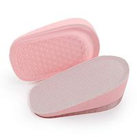 Height Increase Insoles, Women Lift Inserts Heel Cushion Pad, 1.4'' Soft Silicone Gel Shoes Insole Taller Increase, Non-Slip Shock Absorbing, Pink