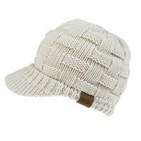 Theoylos Womens Wool Newsboy Cap Winter Hat Visor Beret Cold Weather Knit Hat Ladies Warm Skull Cap Ski Cap Beige