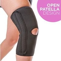 BraceAbility Knee Compression Sleeve for Women - Ladies Open Patella Brace and Kneecap Stabilizer with Support Stays for Running, Female Arthritis Pain, Meniscus Tears and ACL Injury (Medium)