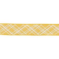 Burton & Burton Ribbon #9 Yellow White Lattice 20 Yards