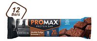 Promax Double Fudge Brownie, 20g High Protein, No Artificial Ingredients, Gluten Free, 12 Count