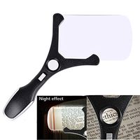 HunterBee Leather Rectangular Handheld Magnifying Glass, Illuminated Rimless Magnifier with 2.5×20× Optical Lens 4LED | Elderly, Low Vision, Macular Degeneration Patients‘ Reading Hobby Repair