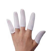 HEALLILY 200pcs Adjustable Cuttable Cotton Finger Cover Sweatproof Anti Scratch Finger Protector for Home Store (White)