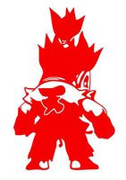 Anime Street Fighter Akuma Car Window Laptop Decal Sticker (6''x4'', Red)