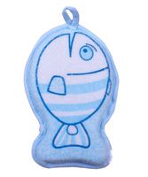 Gairui Baby Shower Bath rub Cotton Sponge Twiddle Lovely Fish Child Products Clean bathwater Brush_Blue