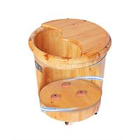 Foot Massagers Foot Bath Electric Heating Thermostatic Foot Bath Barrel Household Solid Wood Foot Bath Wooden Foot Washing tub High-deep Barrel Over Calf Bucket Massage Tools