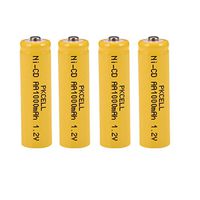 1000mAH AA Rechargeable Battery Nickel-Cadmium 1.2v Count (4pcs Button top))