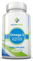 Omega 3 Sea Harvested Pelagic Fish Oil Supplement with EPA & DHA by A Plus Nutra