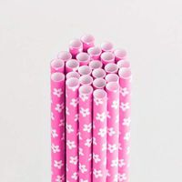 Queen & Co. PT1260 Floral Cotton Candy Stylish Stix Paper Straws - Pkg. of 25