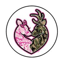 HotSaleStore Sticker Seals 48 CAMO Pink Deer Envelope Seals Labels Stickers 1.2" Round