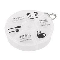 uxcell Plastic Household Round 6 Compartments Medicine Pill Tablet Container Box Clear