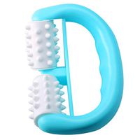 Exceart Massage Roller Plastic D Shape Body Roller Handle 2 Wheels Muscle Massage Roller Body Relaxation Tool for Arm Leg Back Neck