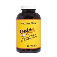 NaturesPlus Oats N Honey Chewable Oat Bran Wafers - 3000 mg, 180 Vegetarian Wafers - Soluble Fiber Supplement, Promotes Regularity, Cleansing & Healthy Elimination - 45 Servings