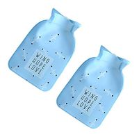 Kanngest 2Pcs Mini Hot Water Bottle PVC Container Seagull Printed Built-in Warm Sponge for Comfortable Touch Therapy Heating Pad Warming Pain Relief