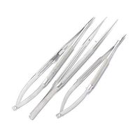 LAJA IMPORTS 3 Pieces CASTROVIEJO Micro Scissors+Needle Holder+ Tying Forceps