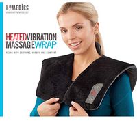 Vibration Massage Wrap with Subtle Heat | Adjustable Intensity, Soft Fabric | Shoulder Massage, Relieves Neck, Upper Back, Shoulder Tension | Black
