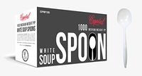 Crystalware Disposable Medium Weight Soup Spoons, PP Plastic, White, Pack of 1000