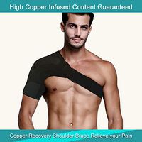 Shoulder Stability Brace with Pressure Pad Neoprene Copper Fiber Shoulder Support for Rotator Cuff, Dislocated AC Joint, Labrum Tear, Shoulder Pain Shoulder Compression Sleeve