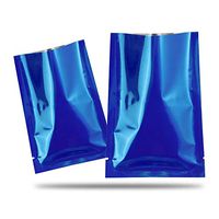 100Pcs Open Top Food Grade Aluminum Foil Storage Bag Cosmetic Mask Packing Bags Heat Seal Mylar Vacuum Bean Tea Snack Nut Packing Pouch For Powder Seasoning Package (Blue, 9x13cm (3.54"x5.12"))