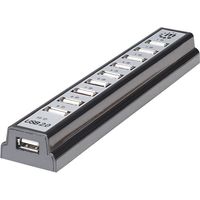 Manhattan 10-Port Hi-Speed Usb Desktop Hub, Ac Or Bus Power - Conveniently Recharges Mobile Devices And Connects Flash Drives, Receivers, Card Readers And More Product Category: I/O & Storage Controllers/Usb/Firewire Adapters