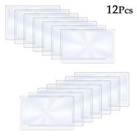 TigerBoss 12 PCS Rigid 3.35" × 2.16“ (55 × 85mm) Credit Card Size 3X Magnifier Lenses Fresnel Lens, Lightweight Pocket Wallet Magnifying Glass Lens for Fire Starter or Reading, Great Gift for Elderly