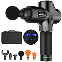 Massage Gun, Deep Muscle Relaxation Percussion Massager Gun, Handheld Electric Body Massager Sports Drill Portable Super Quiet Brushless Motor with 6 Massage Heads 30 Speeds (Black)