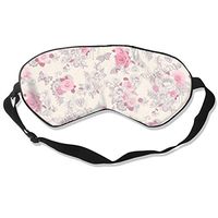 JOEKAORY Sleep Mask Beautiful Vintage Pink Flower Printed Sleep Eye Masks Blackout Adjustable Head Strap Night Blindfold for Women Men Night Sleeping, Travel, Nap