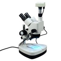 OMAX 10X-80X Digital Zoom Trinocular Stereo Microscope with Dual Illumination System and Extra Wide Base and 3.0MP USB Camera